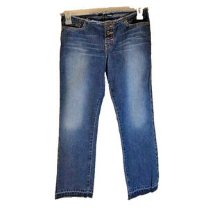Womens Y2K Abercrombie & Fitch Low Rise Straight Skinny Leg Denim Jeans (Size 2)